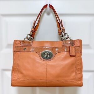 Coach Penelope Legacy Satchel Snakeskin Embossed Leather Vintage Y2K